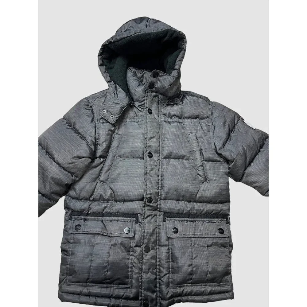 DKNY Youth Parka Size M (10-12) Quilted Coat Fleece Lining Snap Closure‎